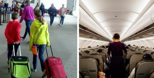Erschöpfte Eltern vertrauen ihre beiden Kinder für die Dauer ihres Fluges einem anderen Passagier an: 2 Stunden Ruhe und Frieden
